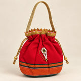 Traditional Red Batwa Potli Bag