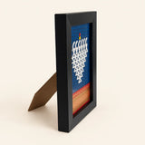 Saraswati Symbol Frame – Blue Traditional Decor