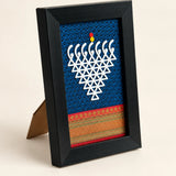 Saraswati Symbol Frame – Blue Traditional Decor