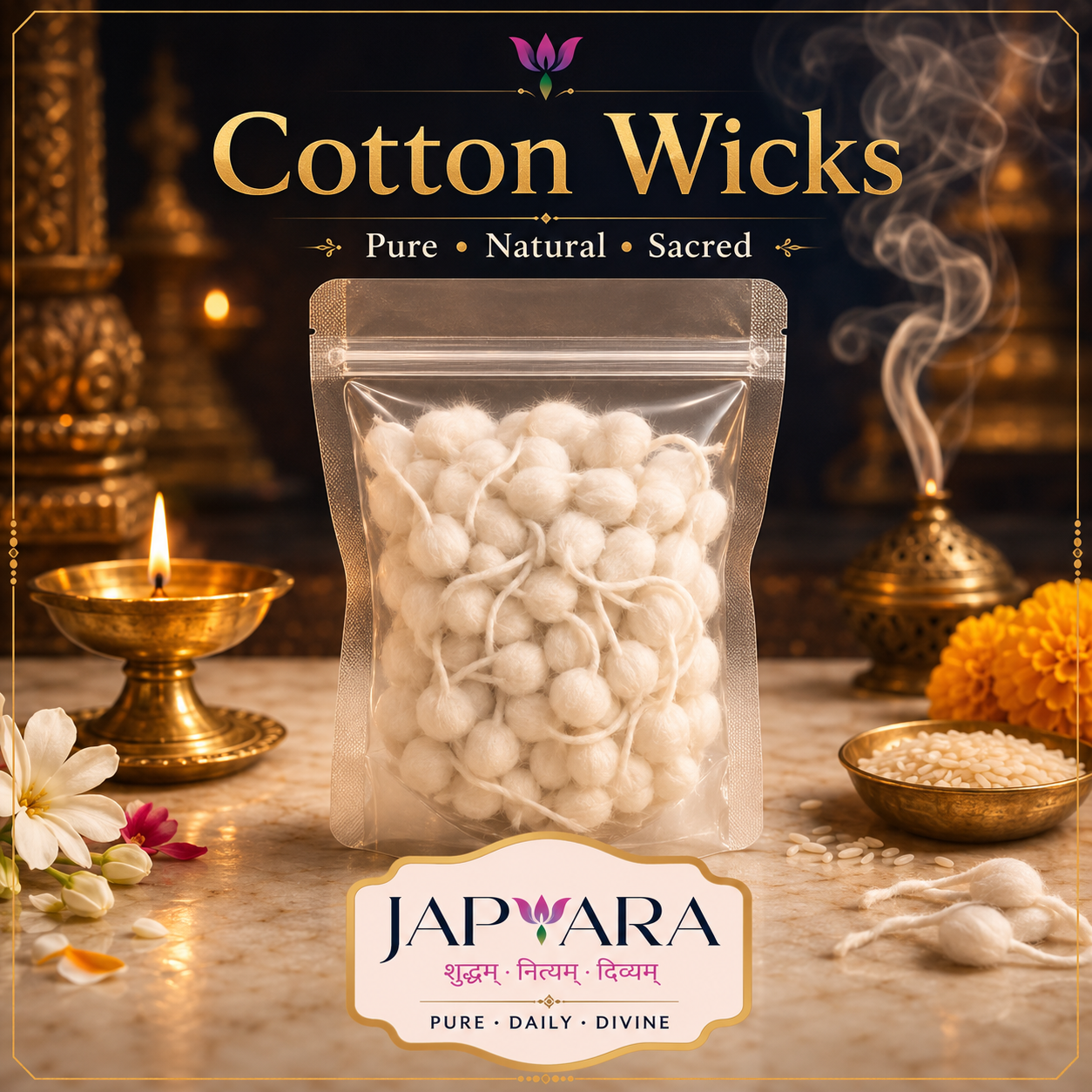 Cotton Wicks — 66 pcs