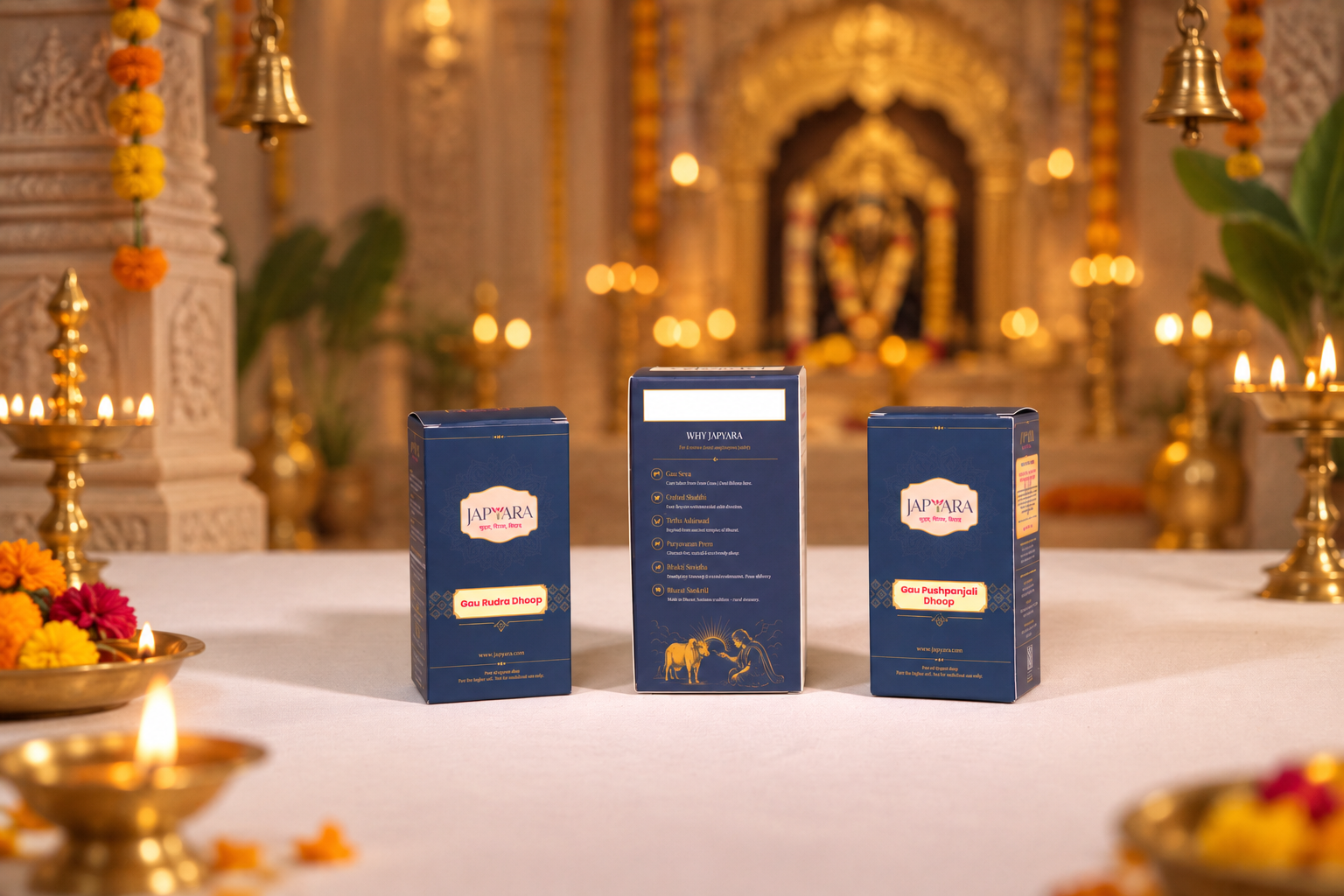 Gau Rudra + Gau Pushpanjali Dhoop & Sambrani Combo – 15 Pcs + 200g