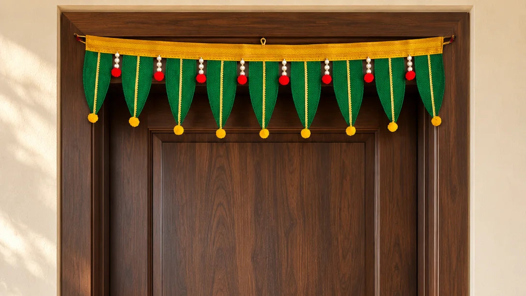 Green Leaf Toran – Traditional Door Hanging