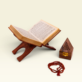 Wooden Granth Stand, Handcrafted Sheesham Book Holder with Jali Design