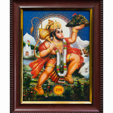 Shri Hanuman Ji Sanjeevani Framed Picture - Home Mandir Frame for home mandir