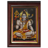 Lord Shiva Dhyan Framed Picture - Dark Devotional Frame for home mandir