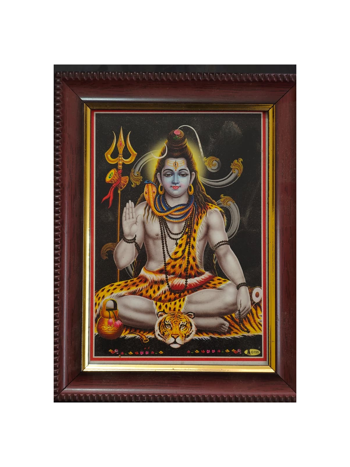 Lord Shiva Dhyan Framed Picture — Dark Devotional Frame