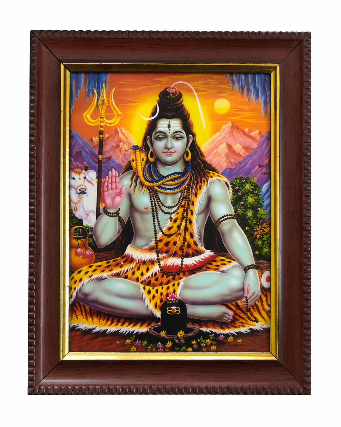 Lord Shiva Dhyan Framed Picture — Home Mandir Frame