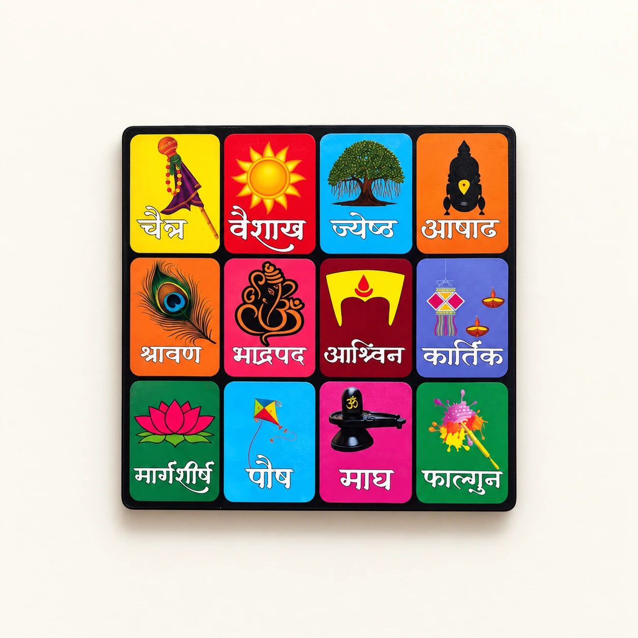 Marathi Months Magnet – Colourful Cultural Décor