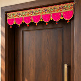 Traditional Pink Toran with Peacock Design