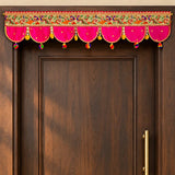 Traditional Pink Toran with Peacock Design