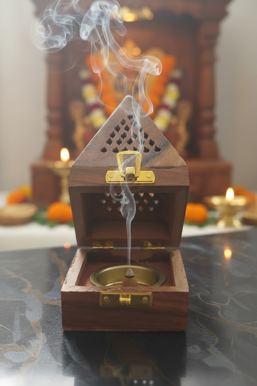 Dhup Daan - Elegant Smoke from Brass Bowl